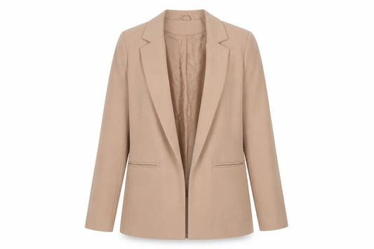 New Look Women’s Beige Blazer Jacket UK 8 Mid-Length Lined