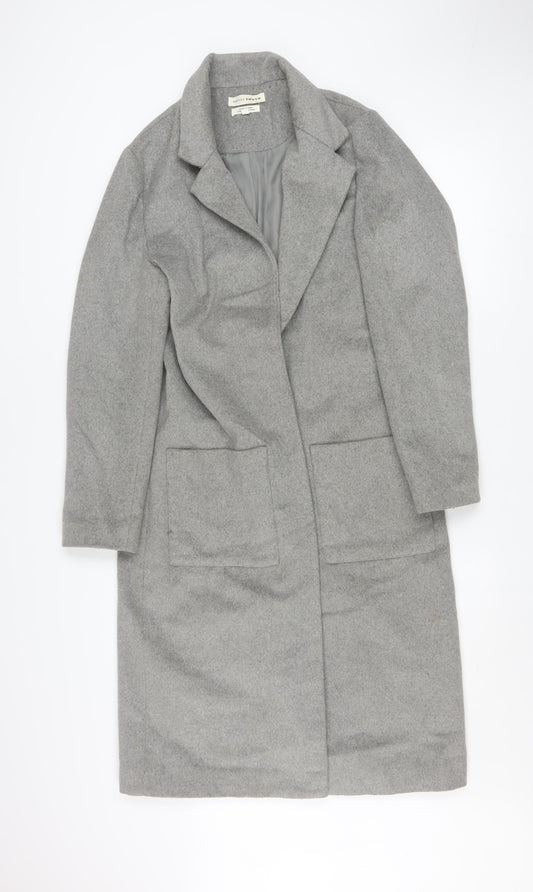 Native Youth Women's Grey Long Wool Blend Overcoat XS