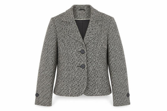 Marks and Spencer Womens Grey Tweed Blazer UK 14 Classic Fit Jacket