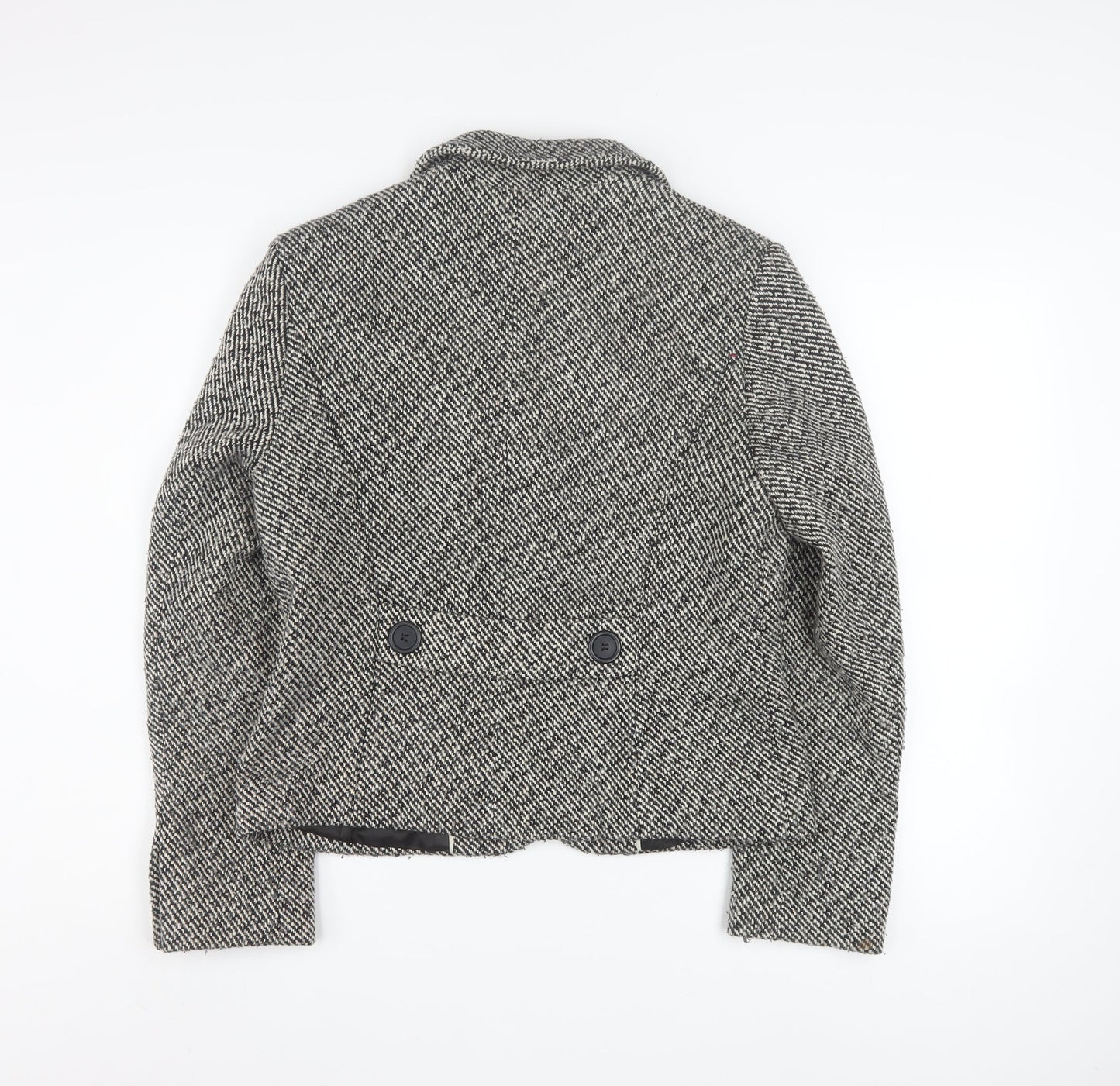 Marks and Spencer Womens Grey Tweed Blazer UK 14 Classic Fit Jacket