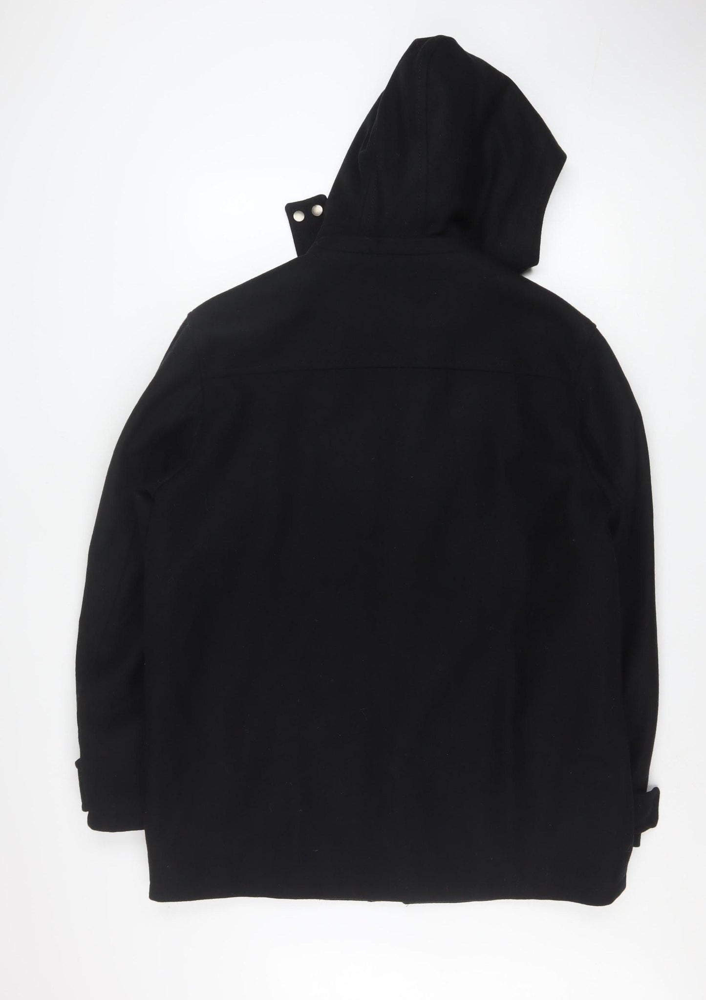 Michel René Men's Black Wool Blend Hooded Parka Coat L 42in