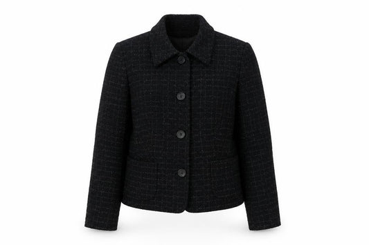 Debenhams Women’s Black Tweed Blazer Size 16 Lined Business Jacket