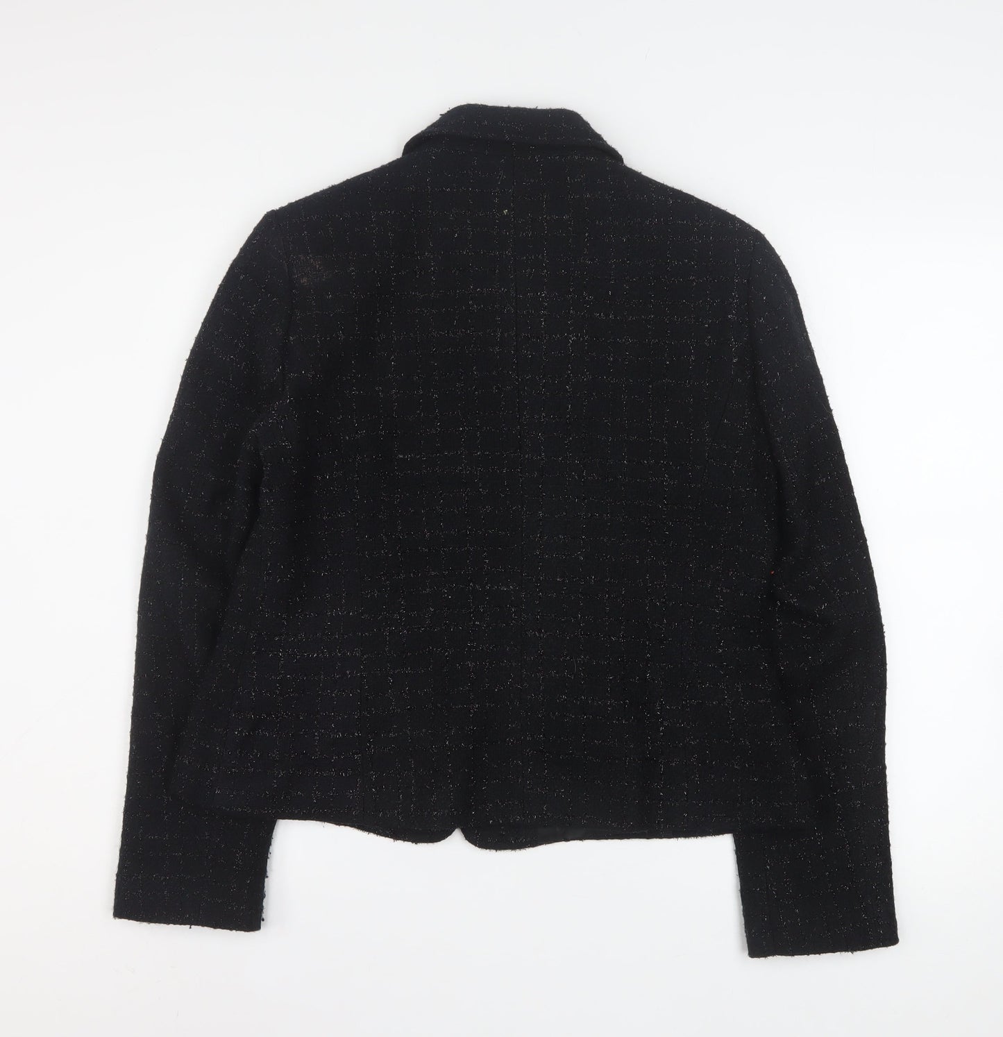 Debenhams Women’s Black Tweed Blazer Size 16 Lined Business Jacket