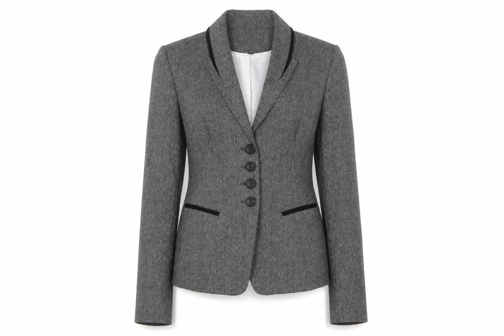 Next Women Grey Size 12 Single-Breasted Suit Jacket Blazer