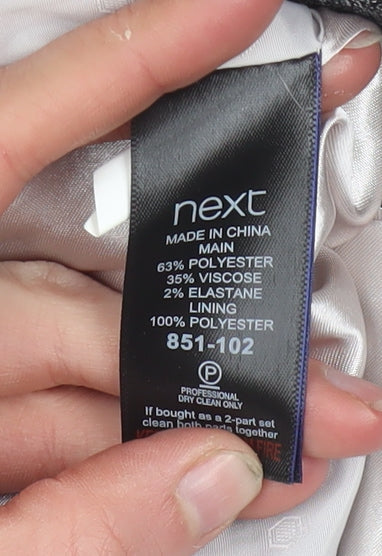Next Women Grey Size 12 Single-Breasted Suit Jacket Blazer