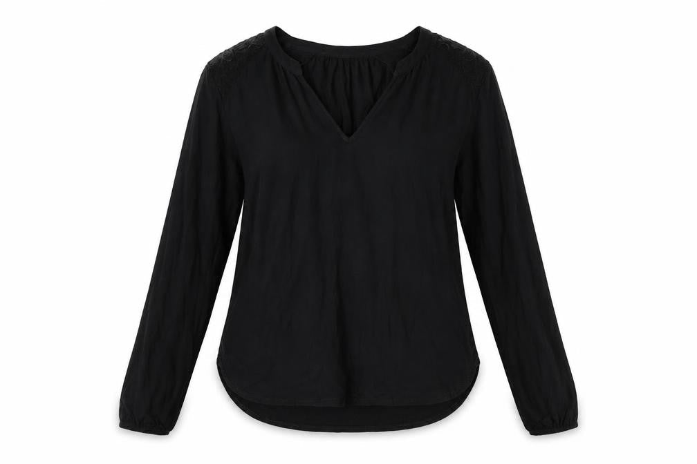 Oasis Women’s Black Viscose Long Sleeve V-Neck Blouse XS