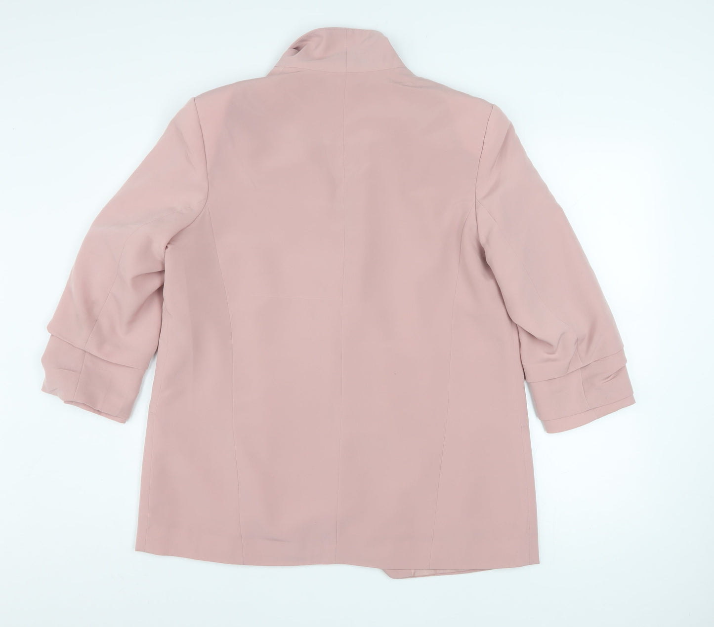 Atmosphere Women Pink Blazer Size 16 Open Front Lined 3/4 Sleeve