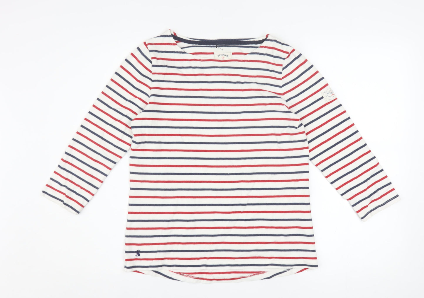 Joules Women’s Multicoloured Striped Long Sleeve Cotton T-Shirt Size 10