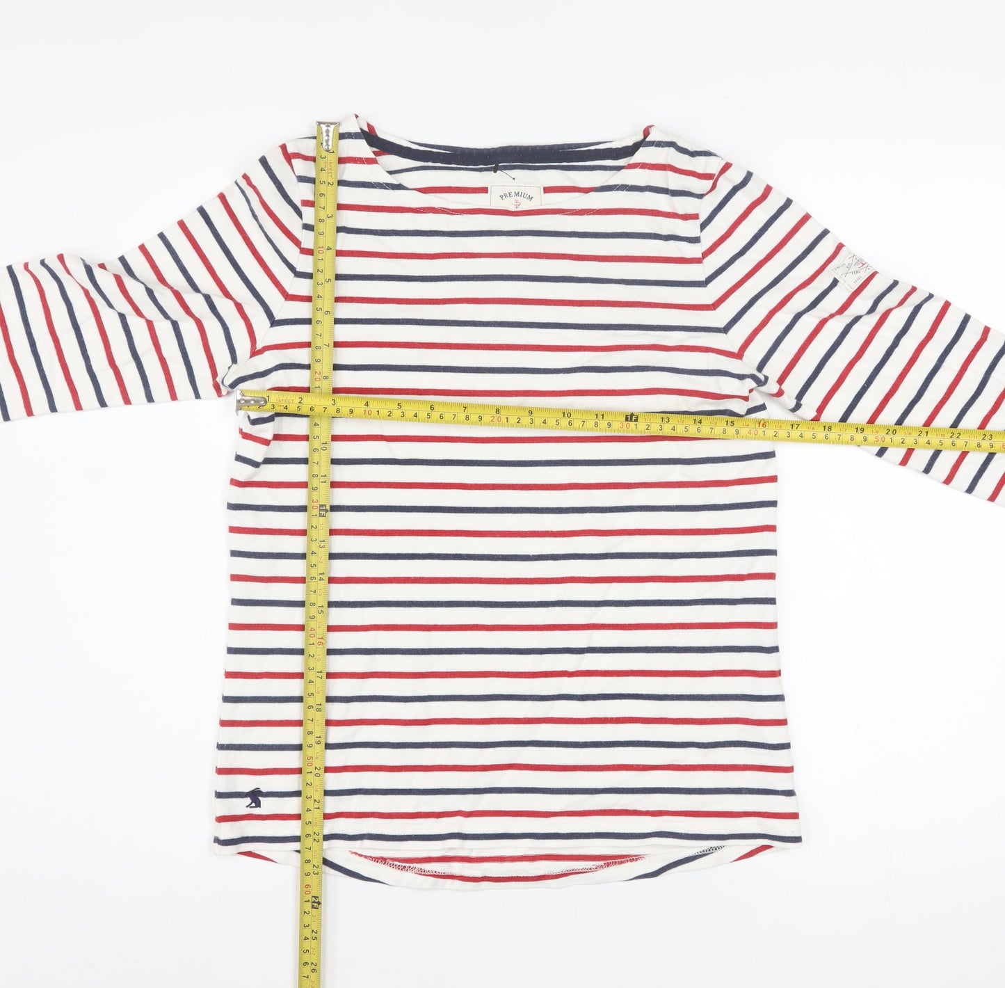 Joules Women’s Multicoloured Striped Long Sleeve Cotton T-Shirt Size 10