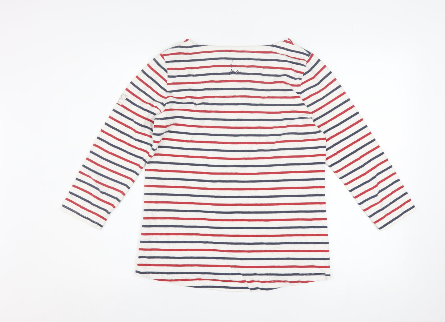 Joules Women’s Multicoloured Striped Long Sleeve Cotton T-Shirt Size 10