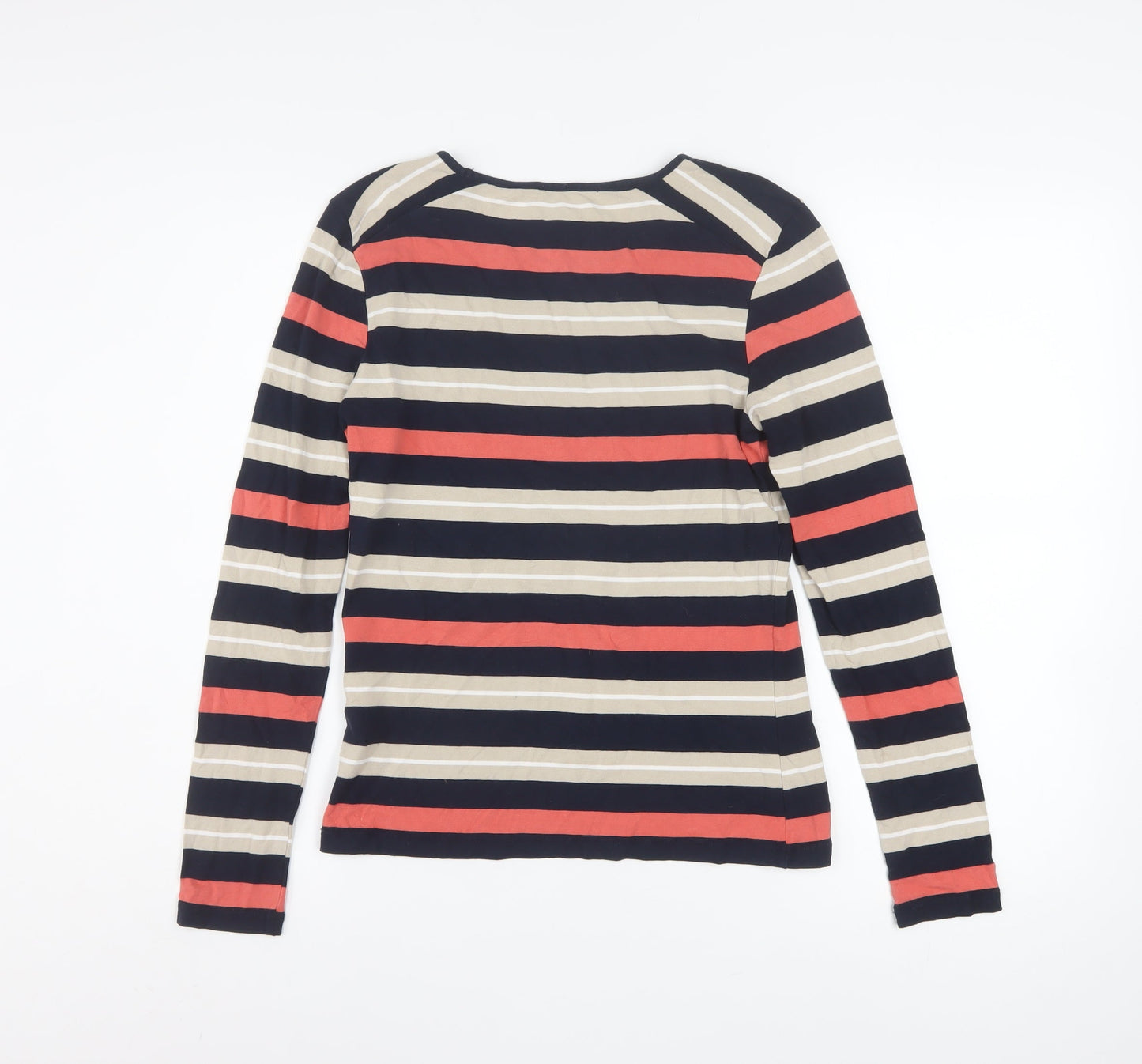 Viyella Women Multicoloured Striped Long Sleeve Boat Neck T-Shirt S