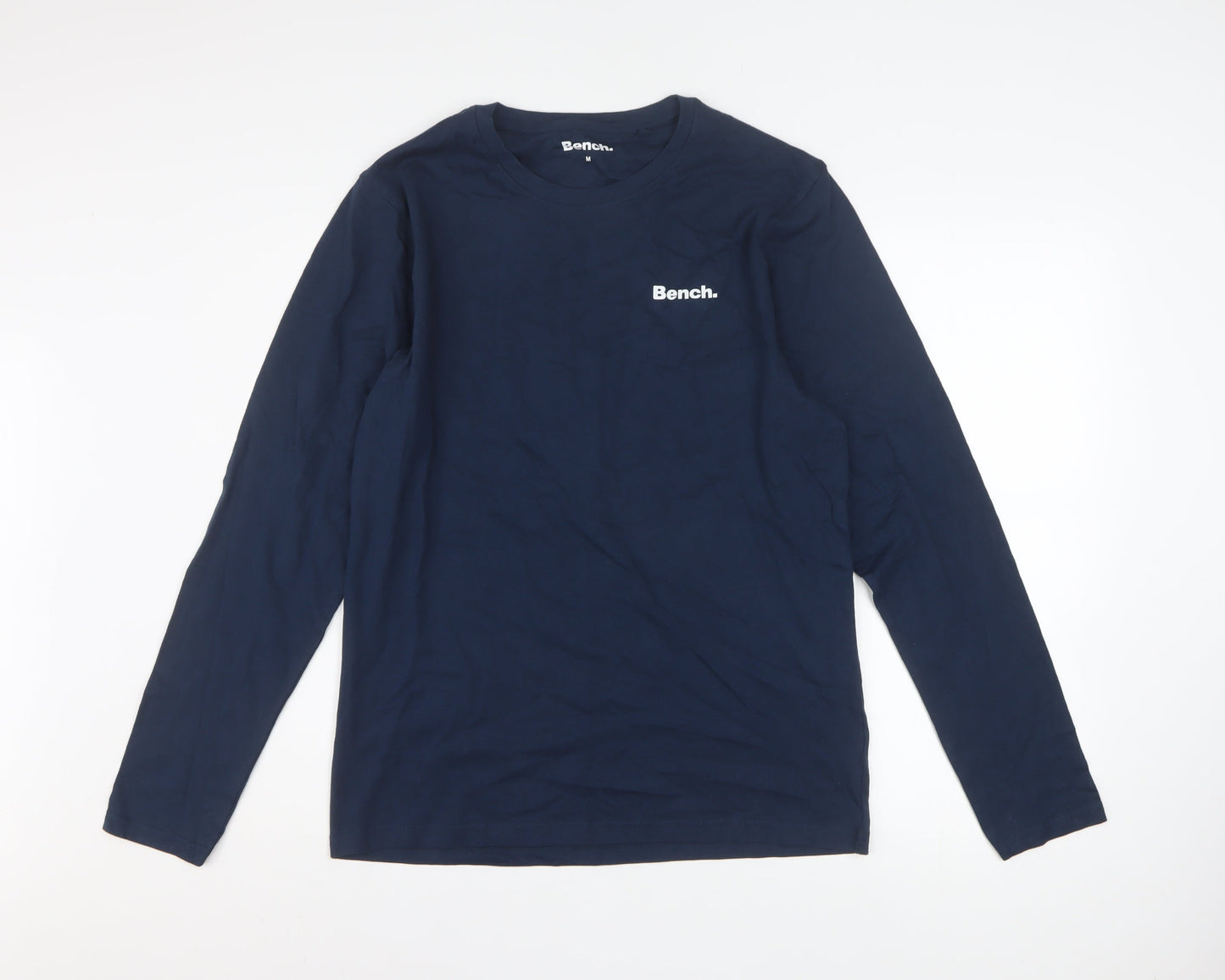 Bench Men's Blue Long Sleeve Cotton Crew Neck Top Size M