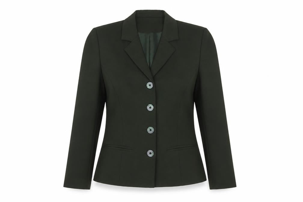 Richards Womens Green Petite Size 8 Classic Blazer Jacket