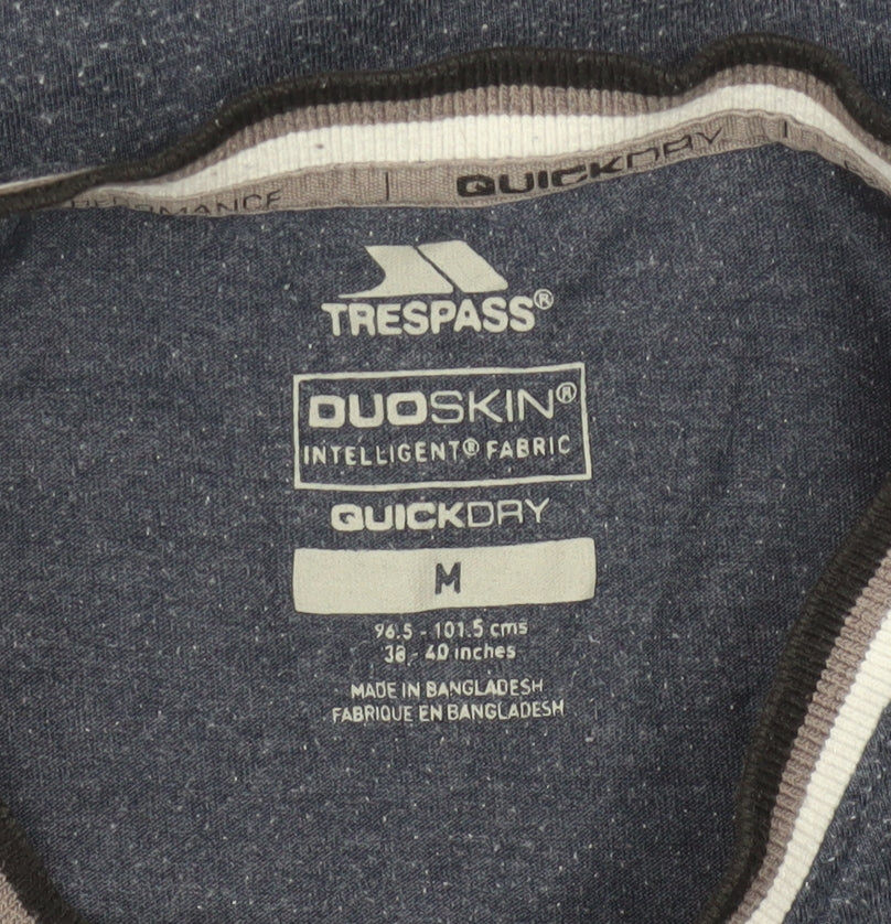 Trespass Mens Blue Quick Dry Crew Neck Short Sleeve T-Shirt Size M