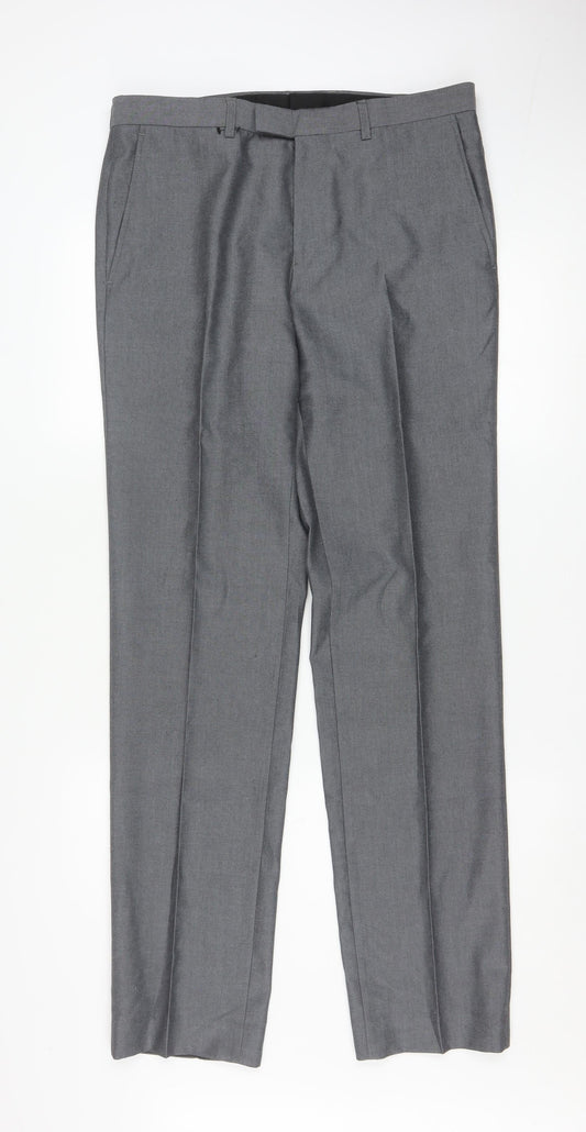 Marks and Spencer Men’s Grey Dress Pants 32R Regular Fit Trousers