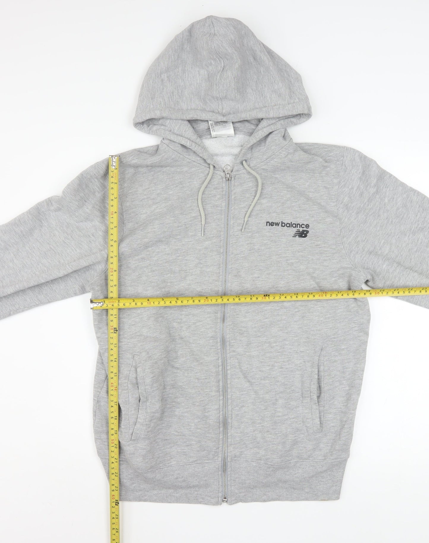New Balance Men Grey Full Zip Hoodie Size M Sports Fleece