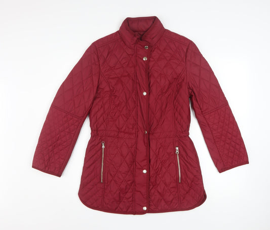 Marks and Spencer Women’s Red Quilted Mid-Length Jacket UK 8