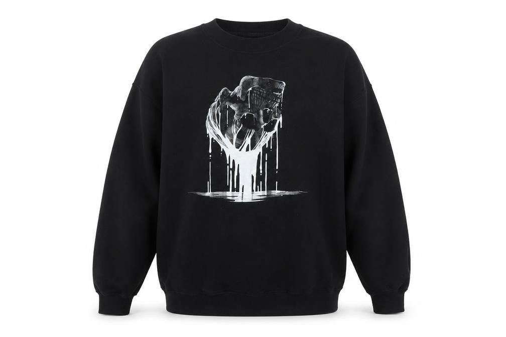 Gildan Men’s Black Graphic Pullover Sweatshirt M Heavyweight Fleece