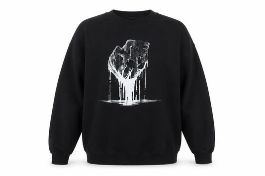 Gildan Men’s Black Graphic Pullover Sweatshirt M Heavyweight Fleece
