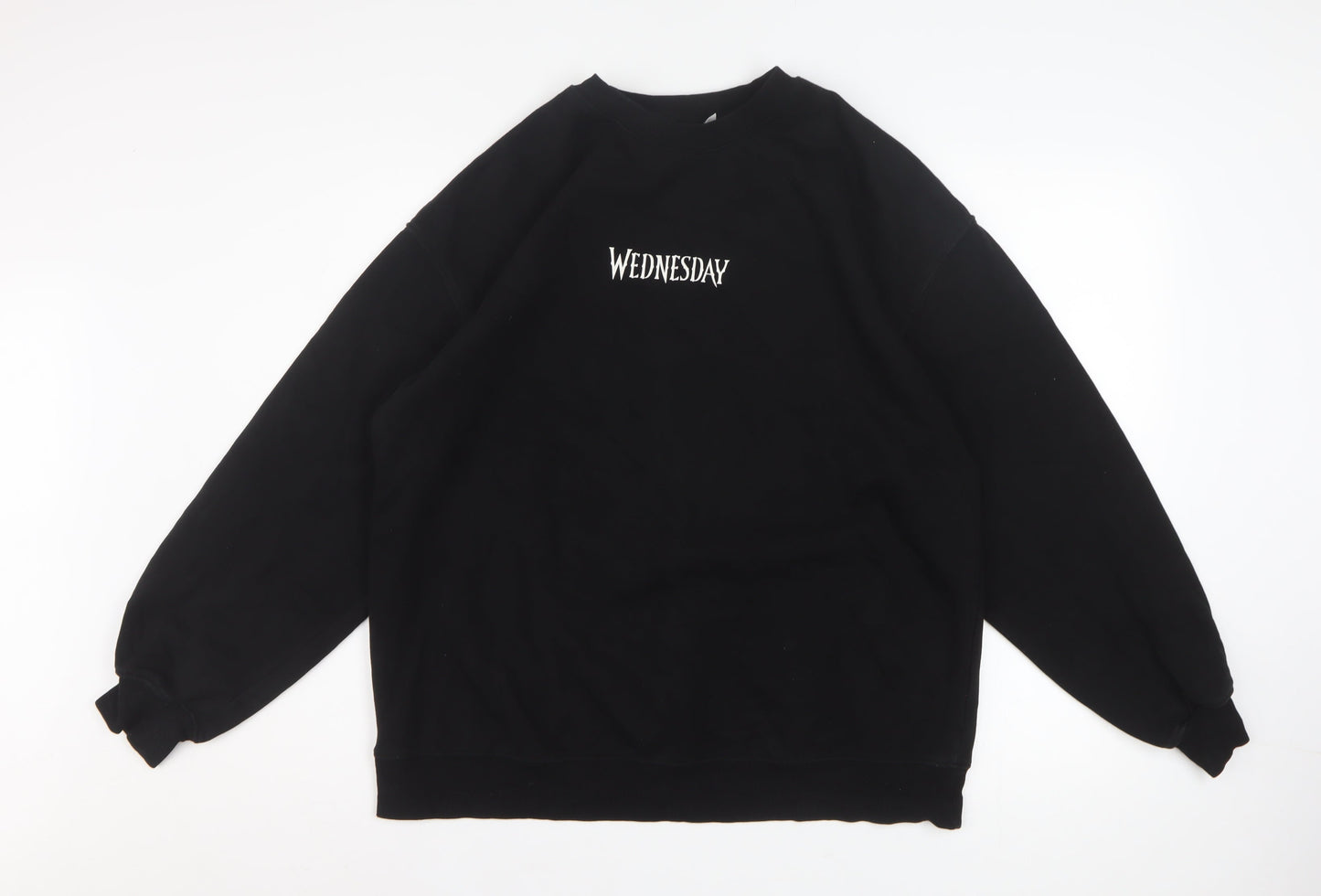 H&M Divided Women's Black Wednesday Crew Neck Sweatshirt Size 12