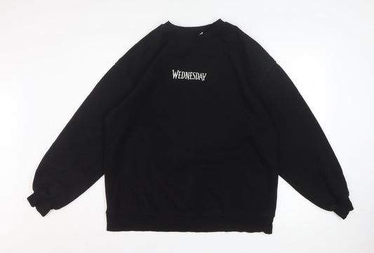 H&M Divided Women's Black Wednesday Crew Neck Sweatshirt Size 12