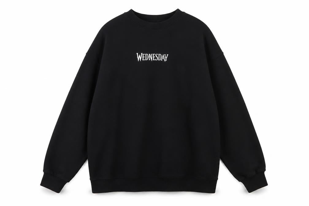 H&M Divided Women's Black Wednesday Crew Neck Sweatshirt Size 12