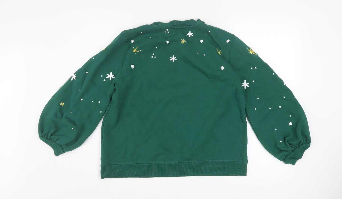 Disney Women Green L Sweatshirt Minnie Mouse Christmas Disneyland