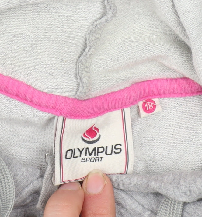 Olympus Sport Womens Grey Full Zip Hoodie Size 18 Cotton Blend