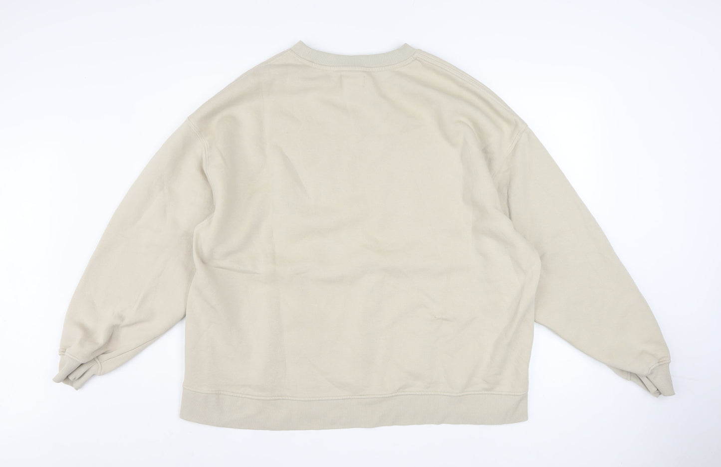 Pull & Bear Teens Beige Boston Pullover Sweatshirt XL Cotton Blend