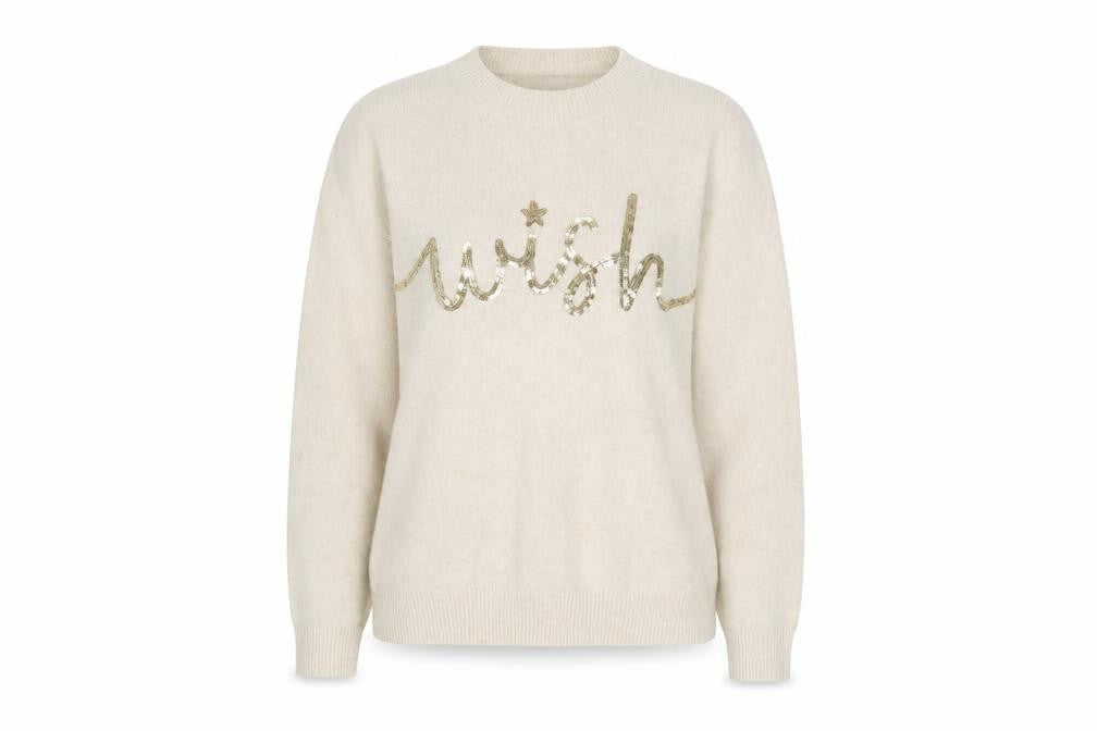 Marks & Spencer Women’s Ivory Sequin Wish Jumper Size M