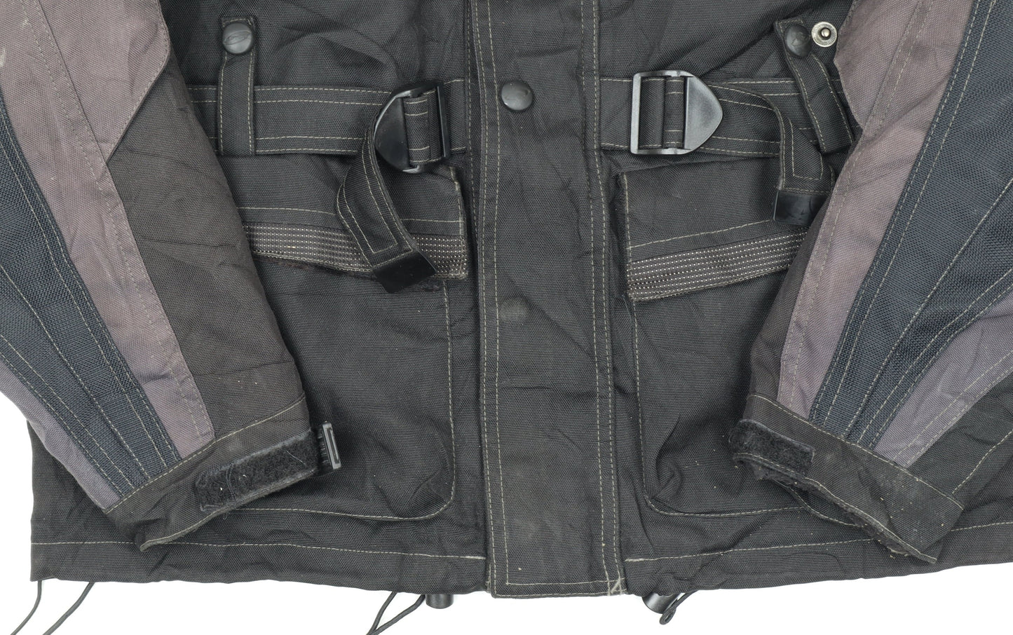 DG Men's Black L Motorcycle Jacket Waterproof Belted Lined