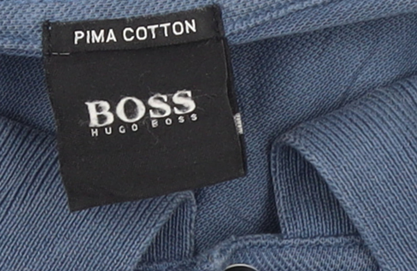 Hugo Boss Men's Blue XL Pima Cotton Short Sleeve Polo Shirt