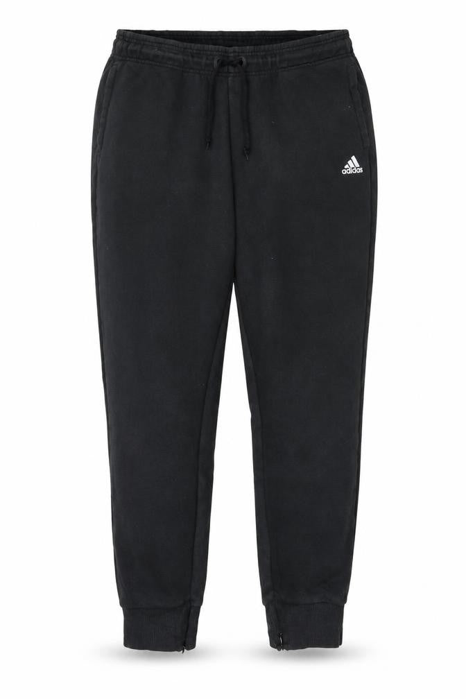 Adidas Women Black L Jogger Sweatpants 77% Cotton Drawstring