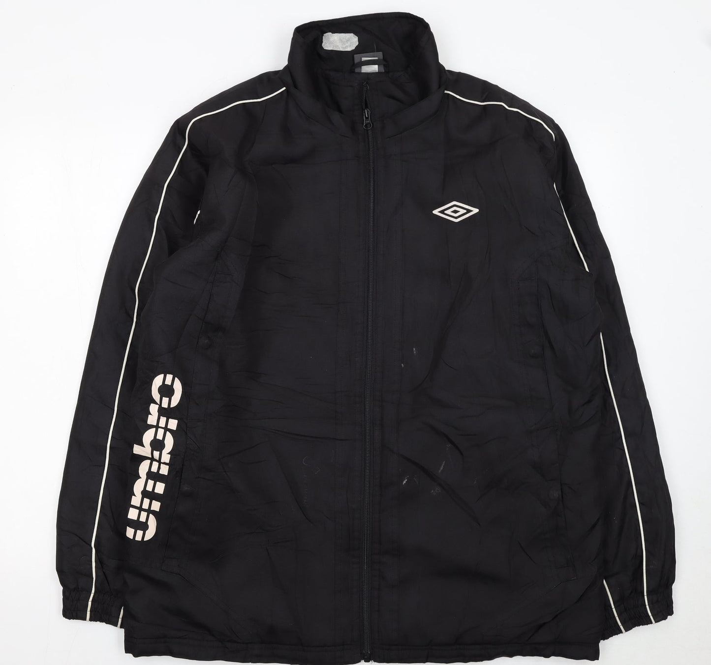 Umbro Men's Black L Track Jacket Full Zip Polyester Sportswear
