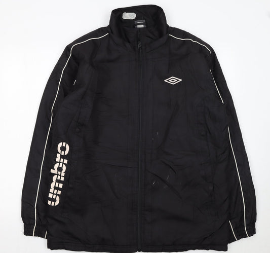 Umbro Men's Black L Track Jacket Full Zip Polyester Sportswear