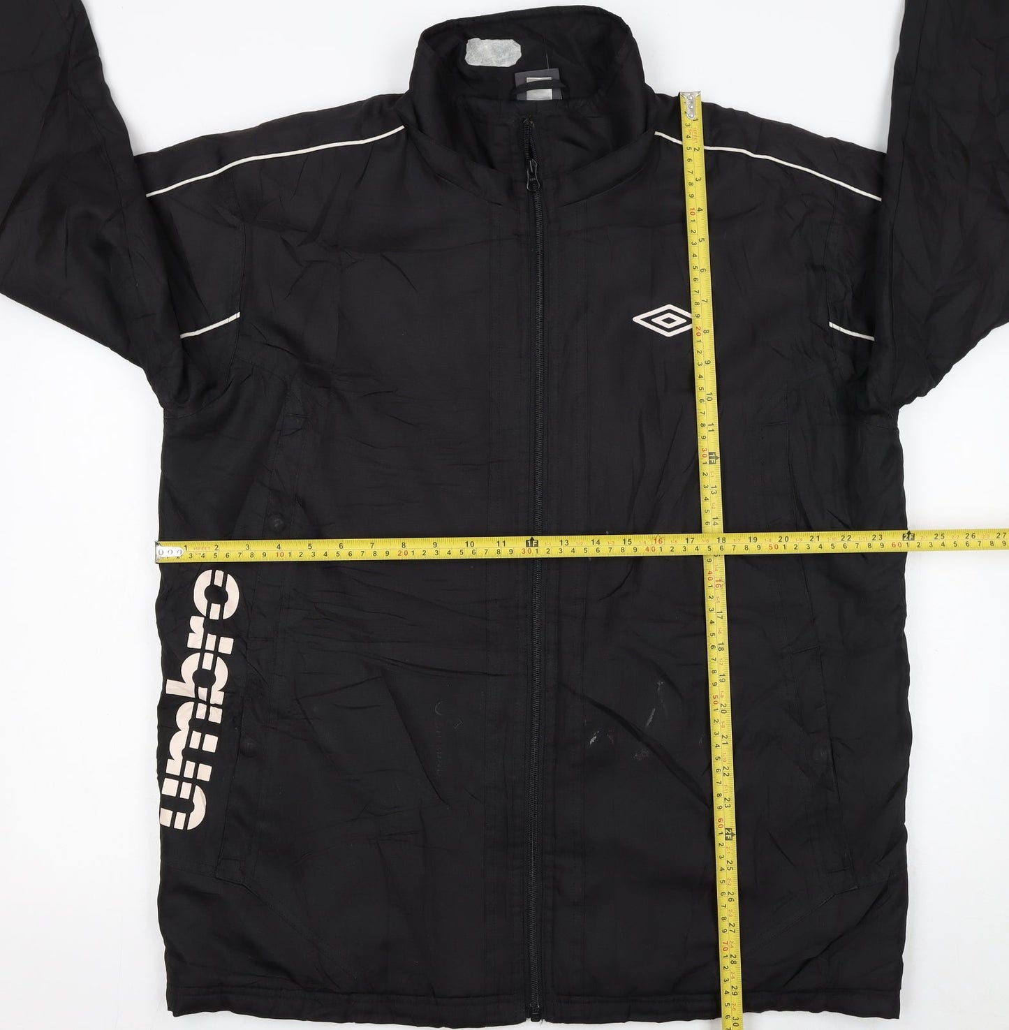 Umbro Men's Black L Track Jacket Full Zip Polyester Sportswear