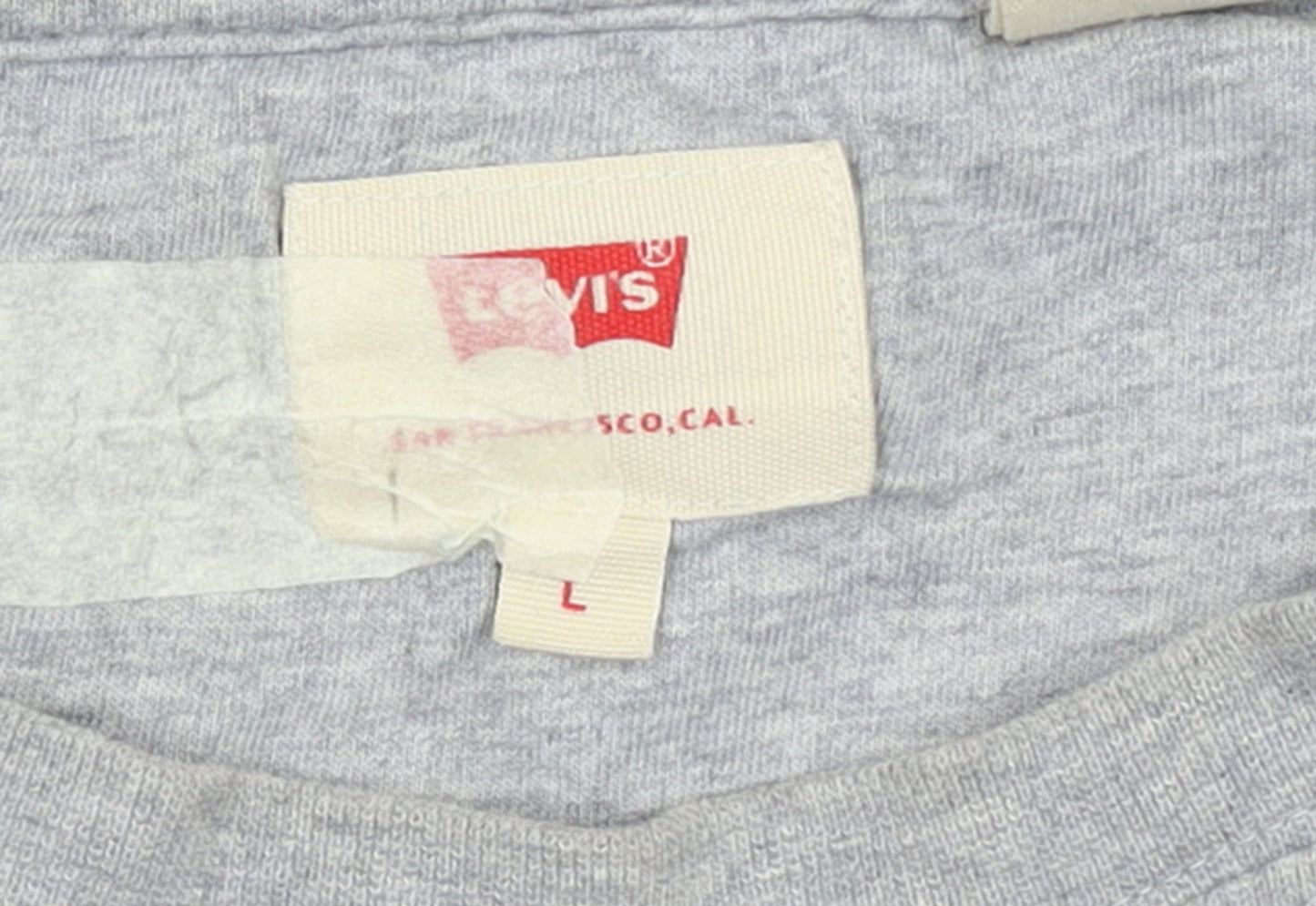 Levi's Women Grey Floral Logo Pullover Sweatshirt L Cotton