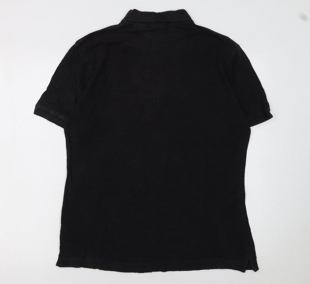 Fila Men’s Black Cotton Polo Shirt Size M Classic Logo Top
