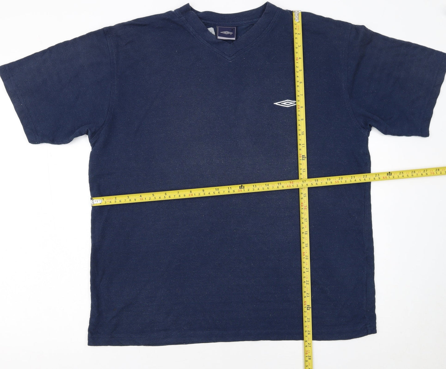 Umbro Men's Blue V-Neck Short Sleeve Sports T-Shirt Size L
