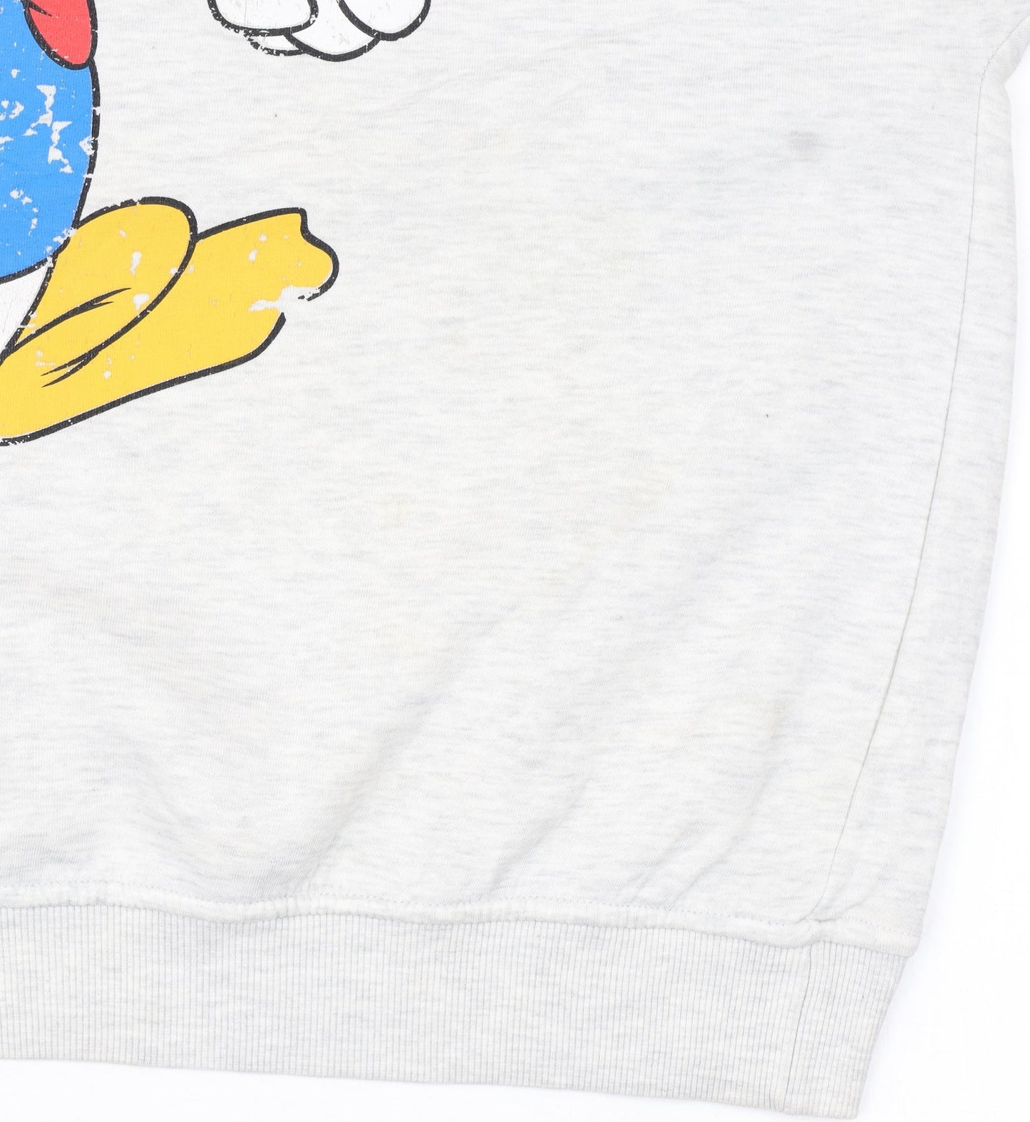 Disney Mickey & Friends Donald Duck Grey Cotton Sweatshirt Women M