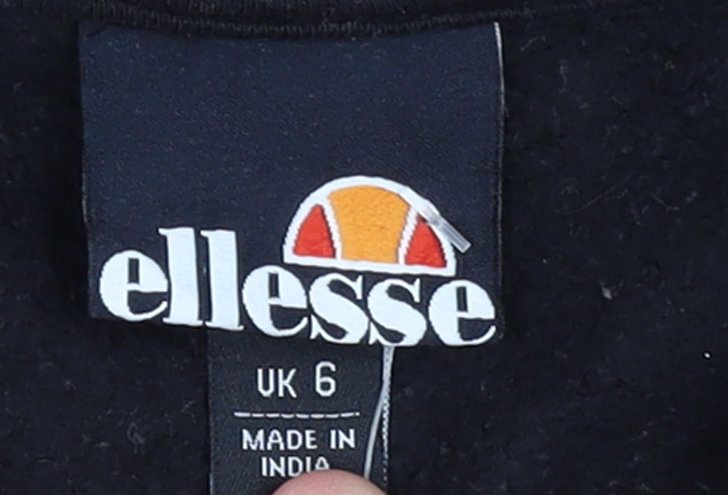 Ellesse Womens Black Beige Half Zip Sweatshirt UK 6