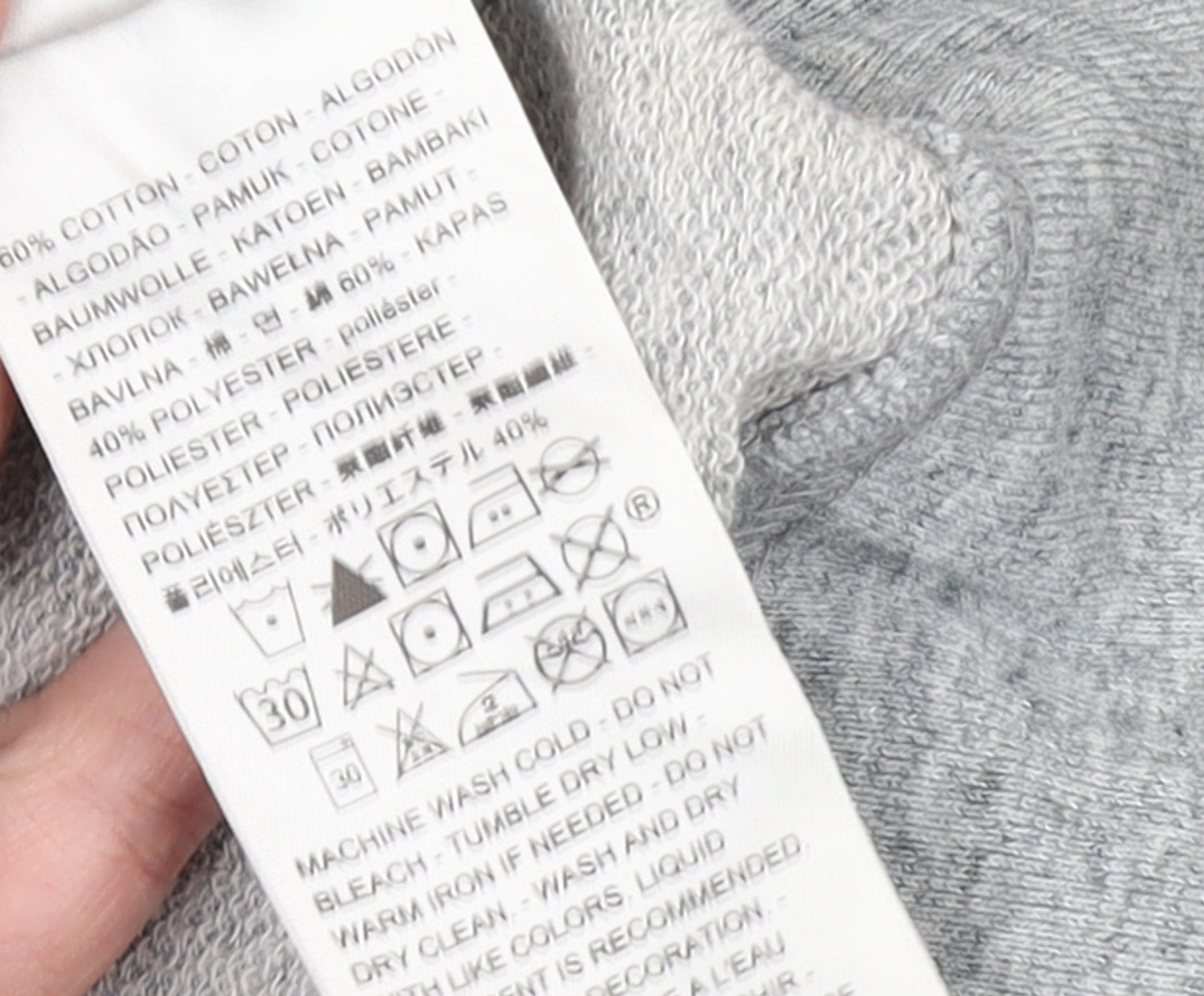 Levi's Men's Grey Pullover Hoodie M Regular Fit Logo Fleece Sweatshirt