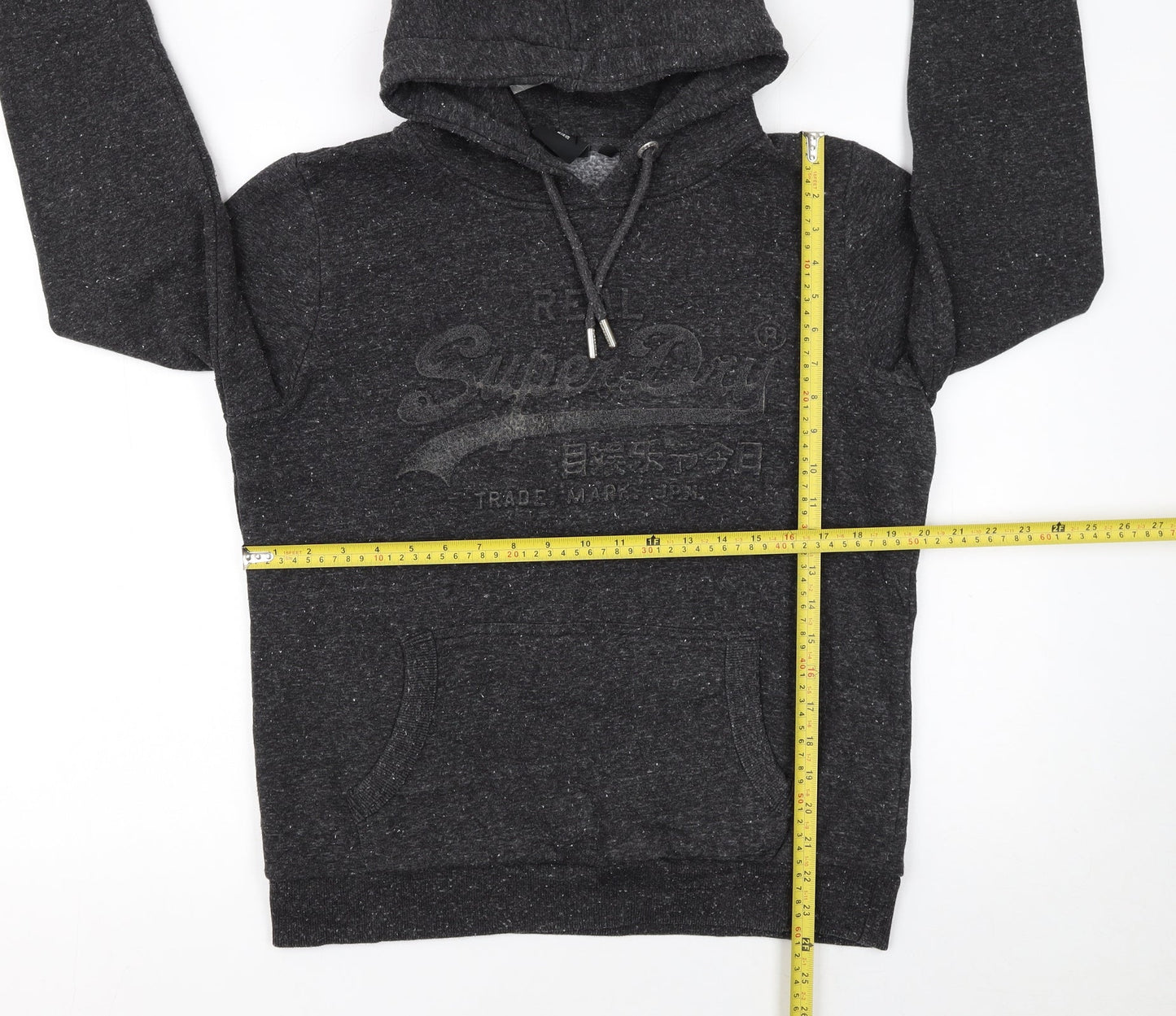 Superdry Womens Black Pullover Hoodie Size 16 Hooded Classic Fit