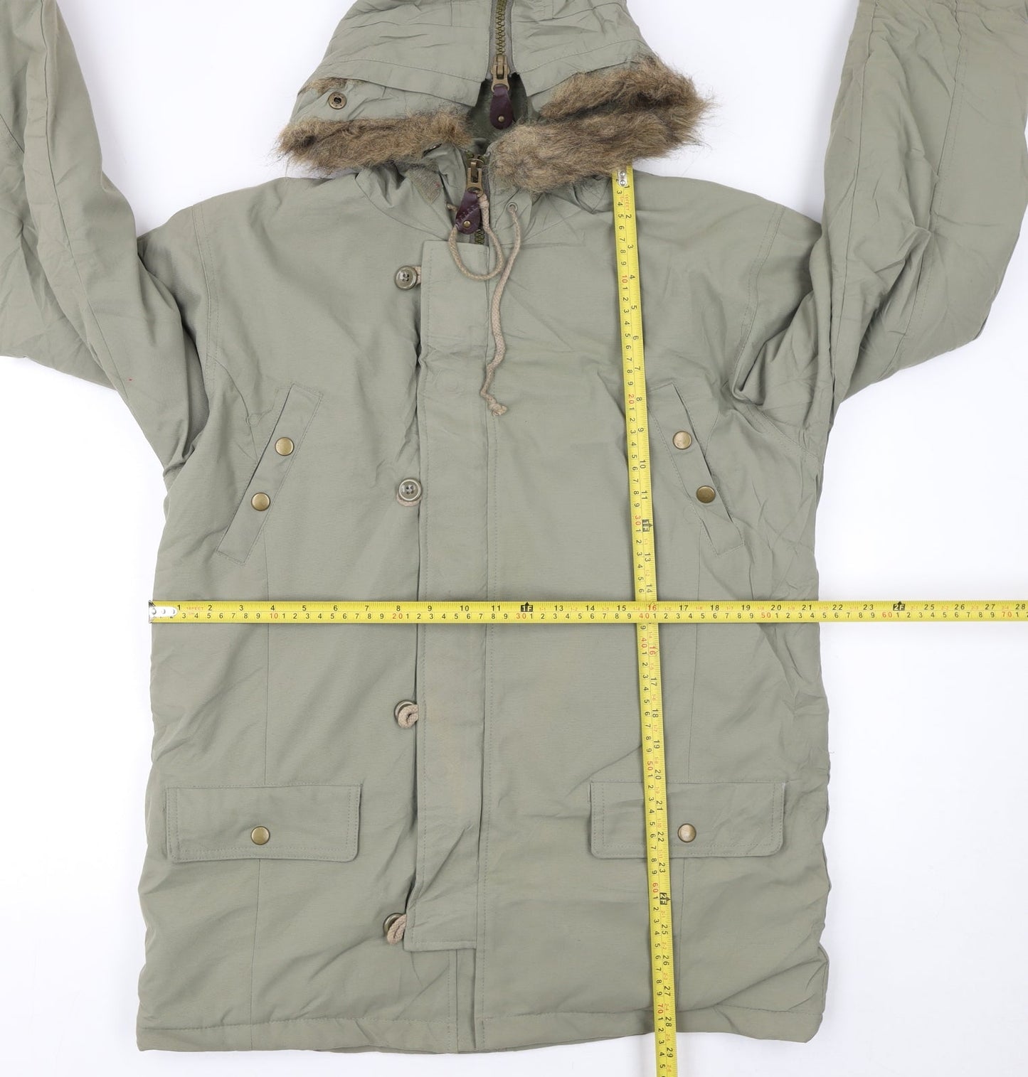 Celtic Boys Green Hooded Faux Fur Lined Parka Coat XL