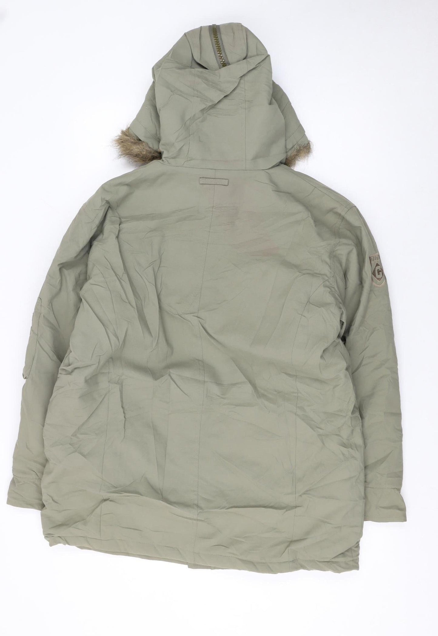 Celtic Boys Green Hooded Faux Fur Lined Parka Coat XL