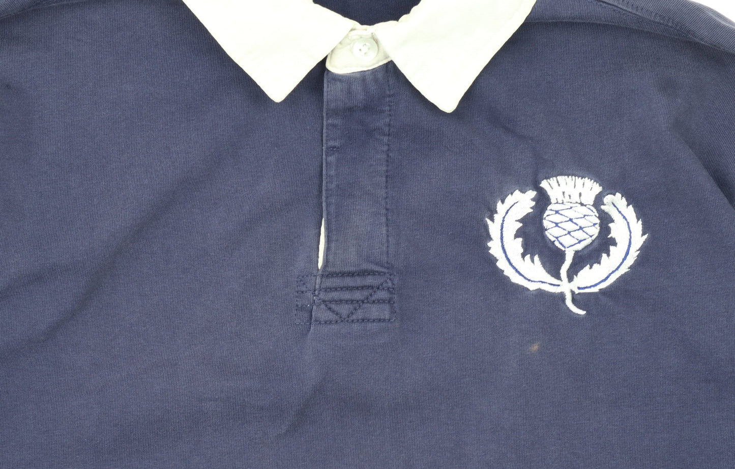 SAXNET Men’s Blue 3XL Long Sleeve Cotton Polo Shirt with Embroidered Crest