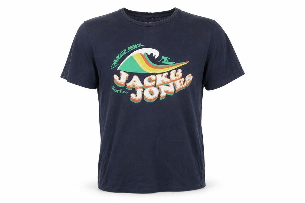 Jack & Jones Men's Blue Surf Graphic Regular Fit T-Shirt L