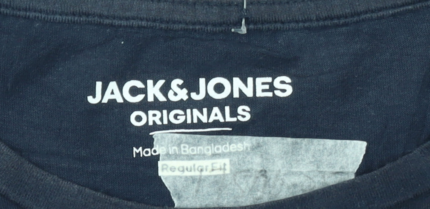 Jack & Jones Men's Blue Surf Graphic Regular Fit T-Shirt L