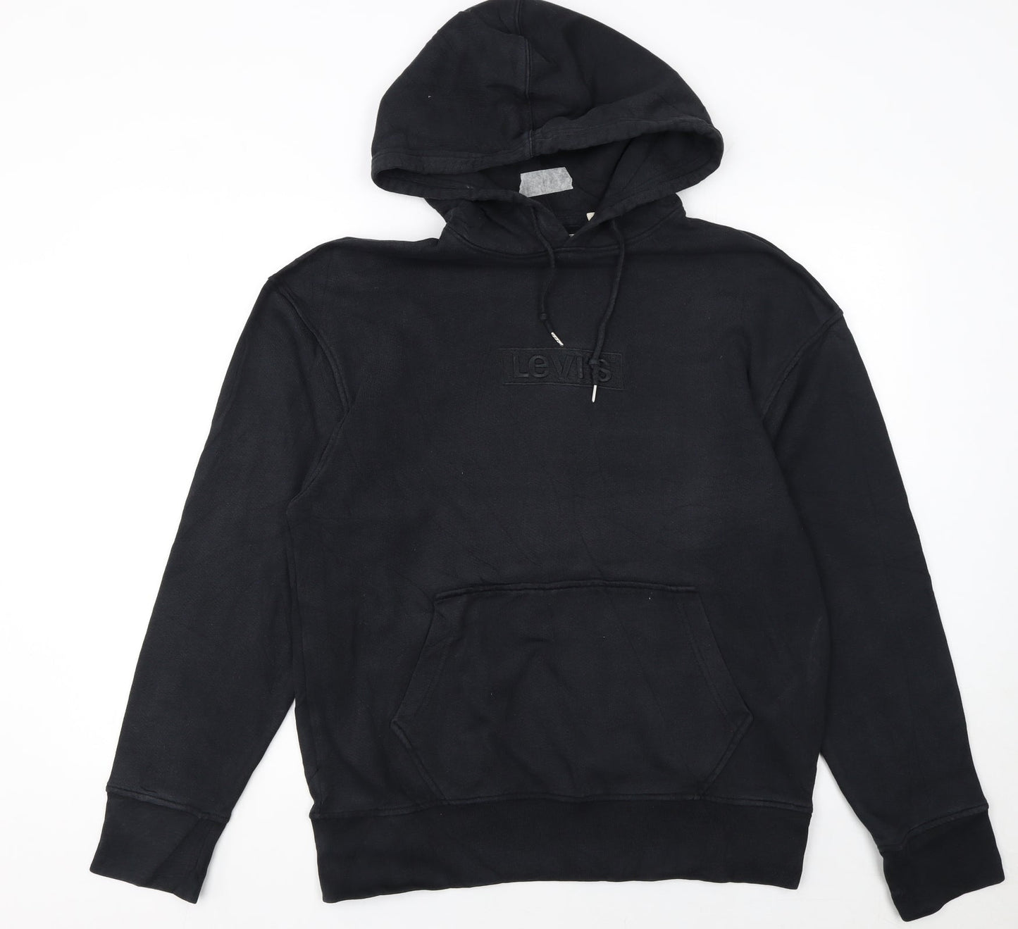 Levi's Men's Black Pullover Hoodie Size S Logo Fleece Sweatshirt