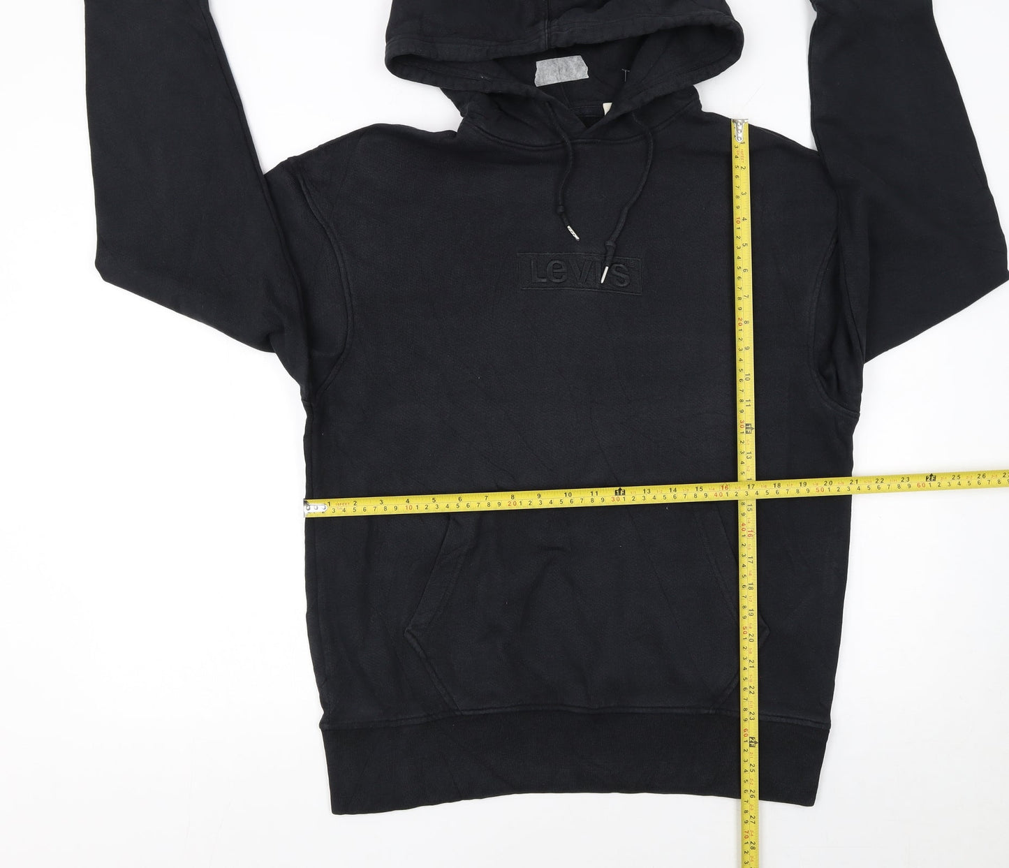 Levi's Men's Black Pullover Hoodie Size S Logo Fleece Sweatshirt
